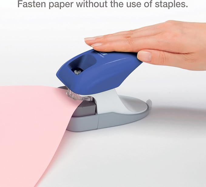 Paper Clinch Desktop Staple-Free Stapler, Blue (31260)