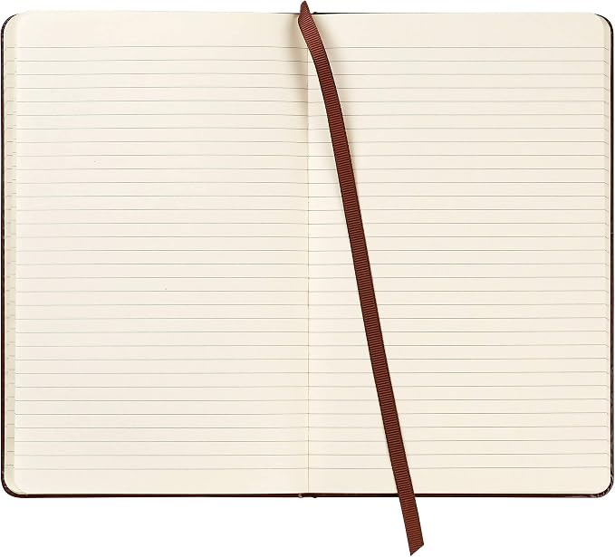 C.R. Gibson MJ5-4792 Brown Bonded Leather Notebook with 240 Ruled Pages, 5" W x 8.25" H