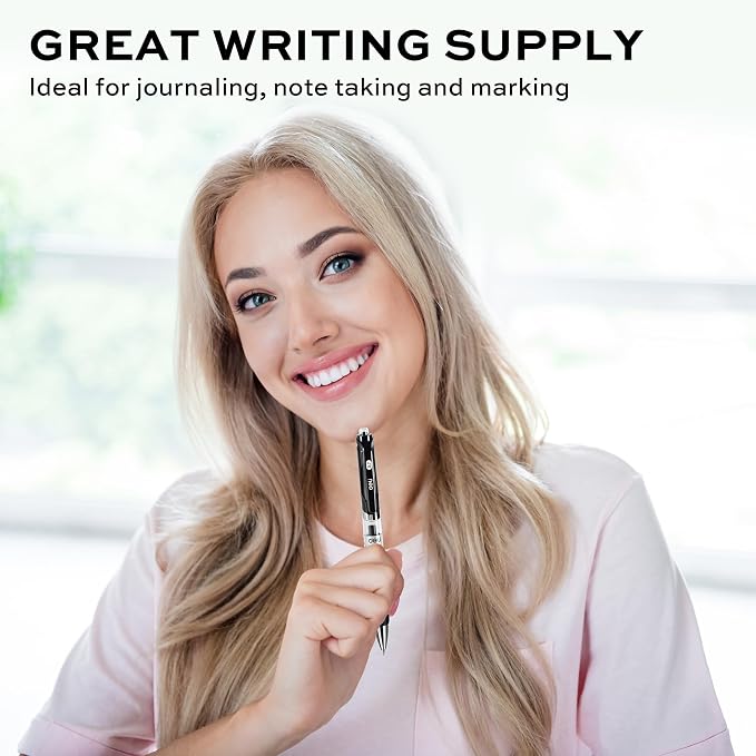 deli Gel Pen Refills, 60 Pcs Retractable Pen Refills Black Ink, Medium Point 0.7mm, Smooth Writing, Fast Dry, No Bleed for Journaling Note Taking, Home School Office Supplies