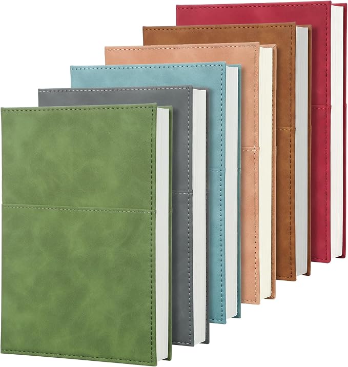 Comix 6 Pack Lined Journal Notebooks - 240 Pages 5.6" x 8.3" Journaling Notebooks for Women & Men, A5, College Ruled, Fits for Work, Diary, Travel, School, Business, Hardcover