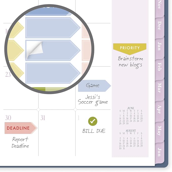 Cambridge Planner 2026-2027 Weekly & Monthly Academic 12-Month July-June, 5-1/2" x 8-1/2", Cherrywood Lane, Cosmo Garden (CL17-200A)