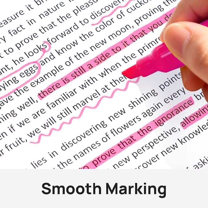 36 Pcs Highlighters, Chisel Tip, Quick Dry, Pink | Highlighters for Studying, Note-Taking, School, College, Office, Teacher & Student Supplies