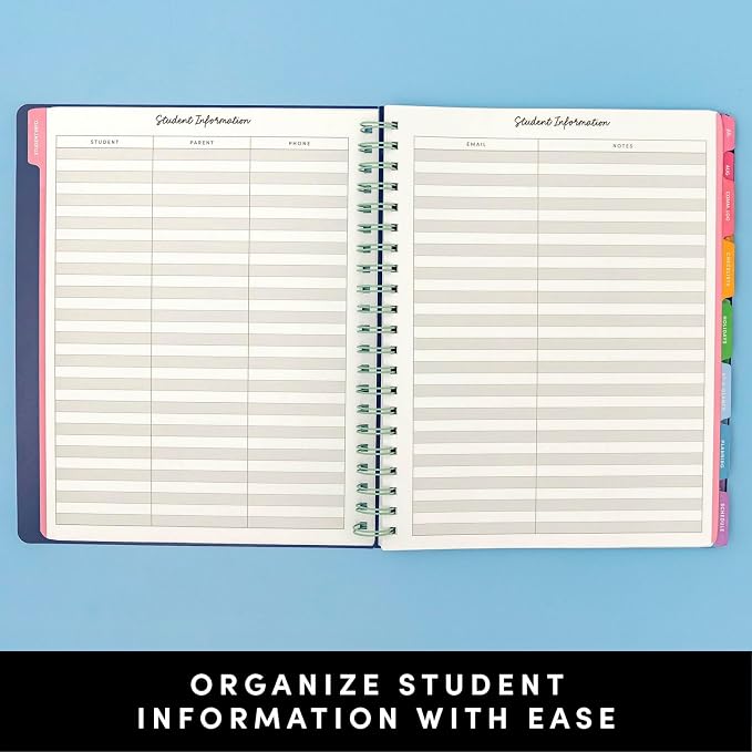 PAPERAGE Teacher Planner, Weekly & Monthly Academic Planner & Calendar, 12-Months, July 2026 - June 2027, (9.5" x 11"), Teacher Lesson Planning Book with Tabs, Stickers & Inner Pocket, Royal Blue