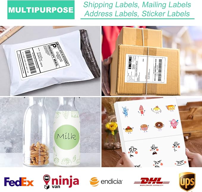Half Sheet 8.5x5.5inch Shipping Mailing Label 4000 Counts, 2 Labels Per Sheet 8.5 x 11 for Laser & Inkjet Printer, Permanent Adhesive Label Square Corner (2000 Sheets)