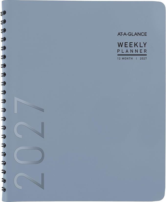 AT-A-GLANCE 2027 Planner, Weekly & Monthly, 8.25" x 11", Contemporary Lite, Slate Blue (70940X2027)