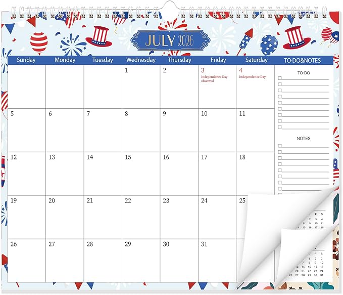 GuassLee Wall Calendar 2026-2027, School Year Calendar from Jun. 2026 to Dec. 2027, 19-Month Paper Wall Calendar with To-Do List and Notes for Office School Home Teacher Planning, 14” x 11.5”