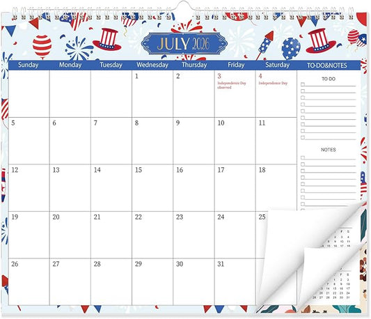 GuassLee Wall Calendar 2026-2027, School Year Calendar from Jun. 2026 to Dec. 2027, 19-Month Paper Wall Calendar with To-Do List and Notes for Office School Home Teacher Planning, 14” x 11.5”