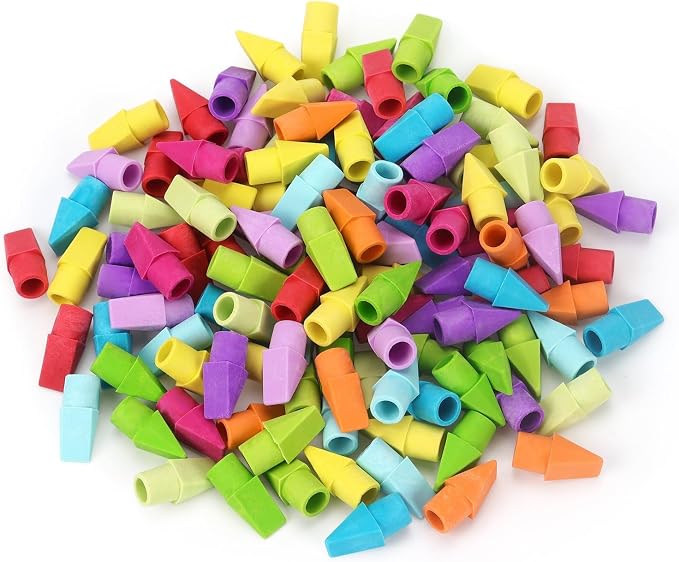 ZZTX 120 Pack Pencil Top Erasers 11 Assorted Colors | Erasers for Pencils, Eraser Caps, Topper Erasers for Kids School