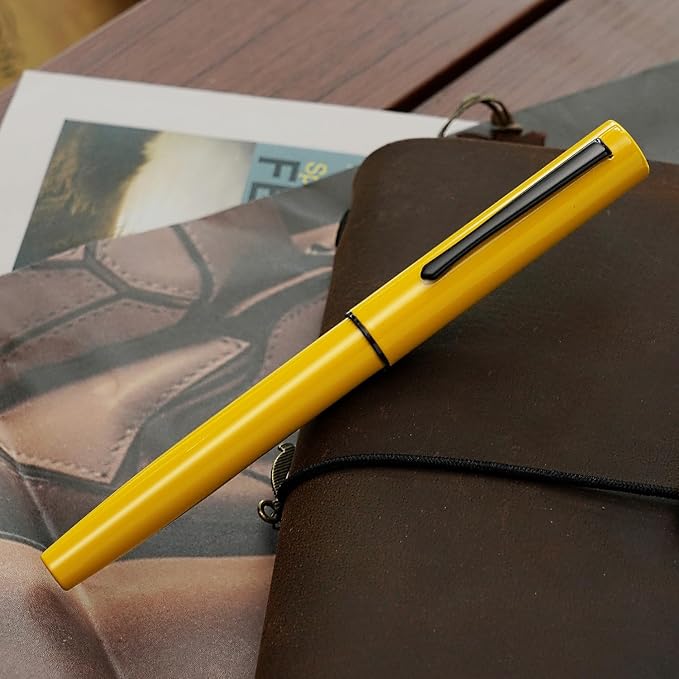 HONG DIAN C1 Fountain Pen Extra Fine Nib, Modern Red & Classic Retro Design Metal Pen with Ink Converter