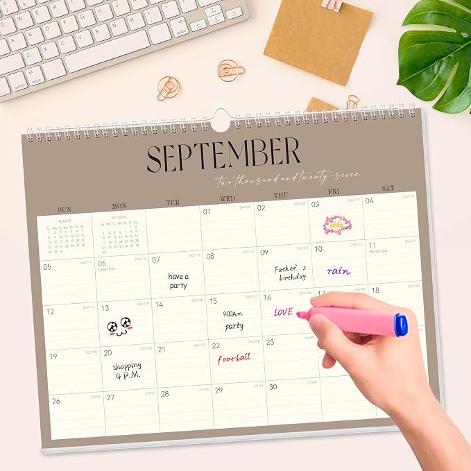 GuassLee Desk Calendar 2026-2027, 19-Month Hanging Desk/Wall Calendar From 2026 Jun-2027 Dec., 14" X 11" Monthly Planner With Thick Paper Spiral Bound For Office Home School Organizing & Planning