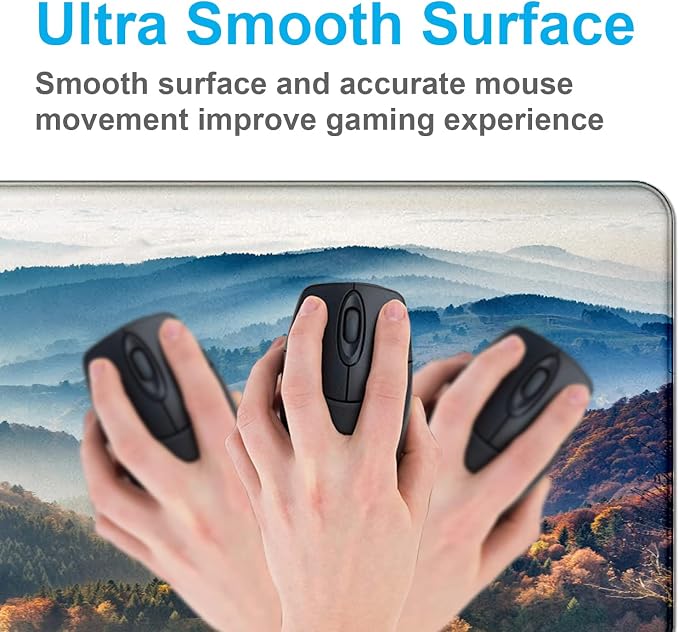 Large Mountain View Patterned Mouse Pad, Anti Slip Gaming Keyboard Desk Pad | Large Extended Mouse Pad; Full Desk Coverage; Waterproof Coating; Stable Anti-Slide Base For Gaming, Office, Study Daily Use