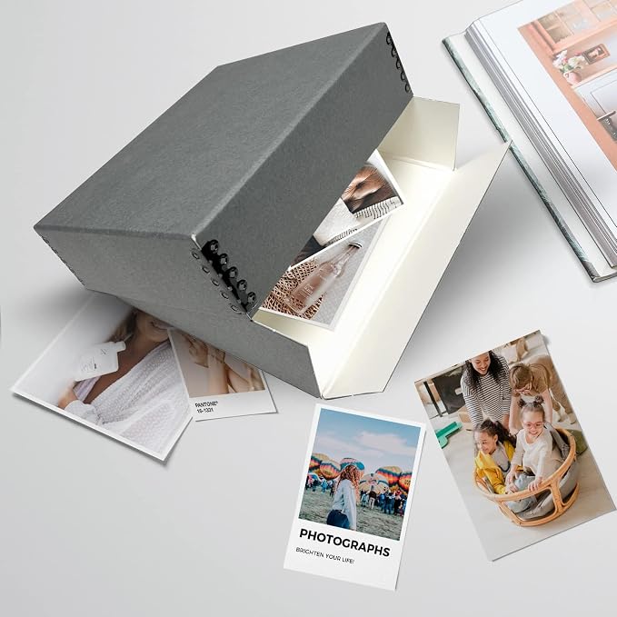 Lineco Drop Front Archival Storage Box, 8.75x10.75x3 in, Gray, 2 Pack | Acid-Free with Metal Edge, Preserves Picture Longevity, Organize Photos, Newspapers, Prints, Documents, Crafts, DIY
