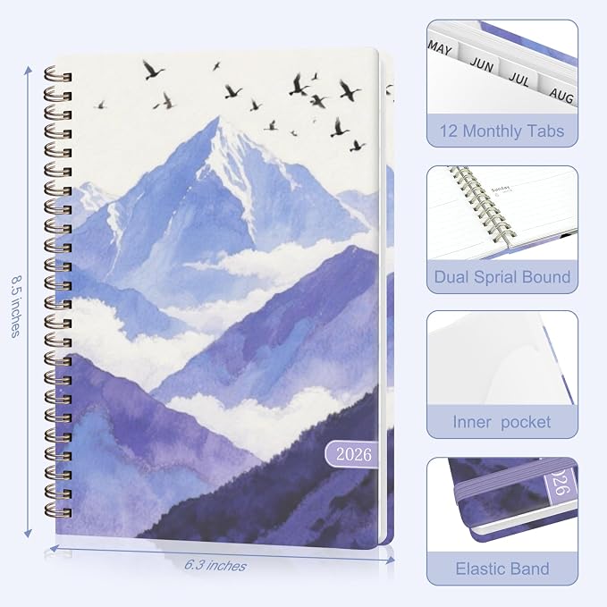 2026 Planner, Weekly and Monthly Calendar Planner Agenda, Jan 2026 - Dec 2026, Planning Academic Book, Office Desk Accessories and School Supplies - A5 (6.3'' x 8.5'')