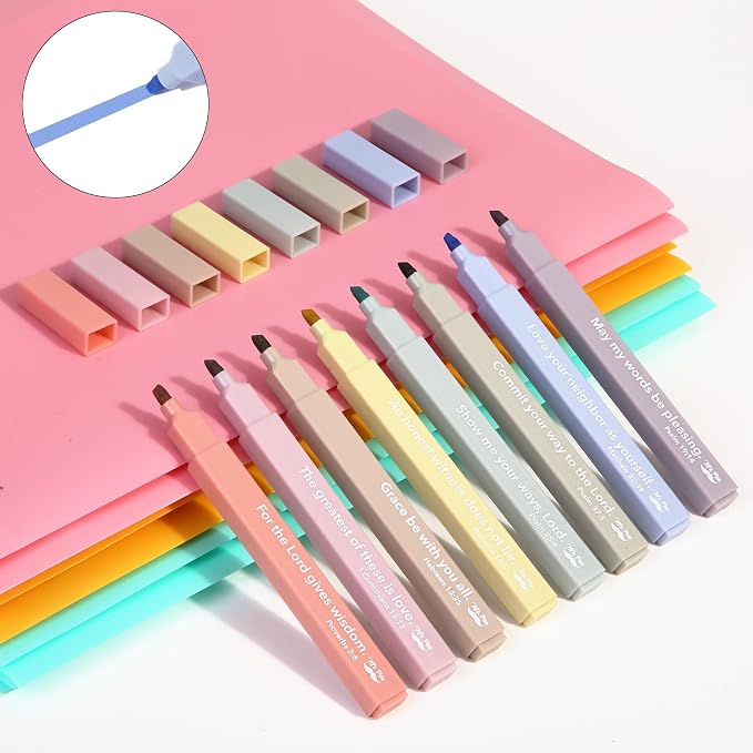 Mr. Pen- Bible Highlighters with Color-Coding System, 8 Pack | Soft Chisel Tip, Aesthetic Highlighters Assorted Colors