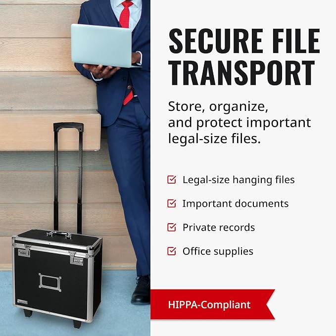 Vaultz Locking Mobile Business Case, Legal Size, 14.5 x 13.5 x 11 Inches, Black (VZ00194)
