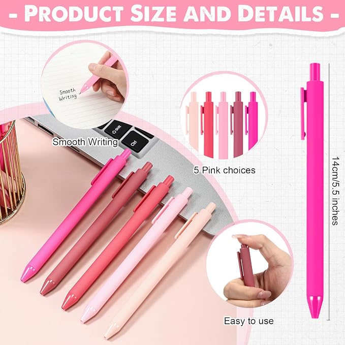 Eaasty 20 Set Mini Notebooks with Ballpoint Pens Bulk Back to School Gift Small Pocket Notepads Gradual Color Composition Journals and Pens for School Supplies Writing Notebooks (Pink Series Colors)