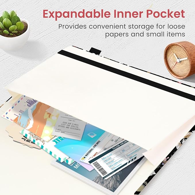 Taja Aesthetic Lined Journal for Women, Pretty 6" x 8" Notebook for Work & Note with 160 College Ruled Pages, Hardcover Leather Notebook for Journaling, Note Taking, Bible Study, Vintage Blooms