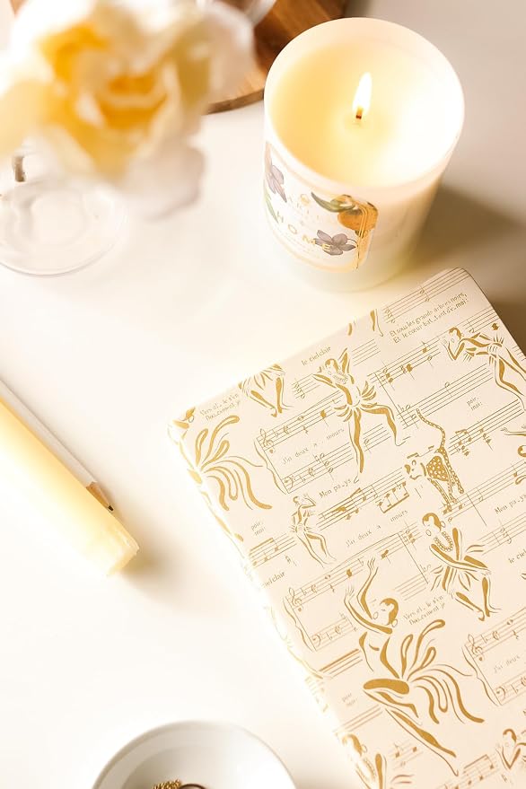 HARLEM CANDLE CO. – Ode to Josephine Luxury Journal, Cream & Gold – 300 Lined Pages | Vegan Leather Cover, Gilded Edges, Ribbon Bookmark | Inspired by Josephine Baker