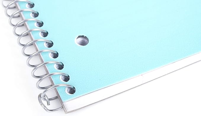 Mintra Office Durable Spiral Notebooks, 1 Subject, (Teal, College Ruled 12pk), 100 Sheets, Poly Pocket, Moisture Resistant Cover, School, Office, Business, Professional