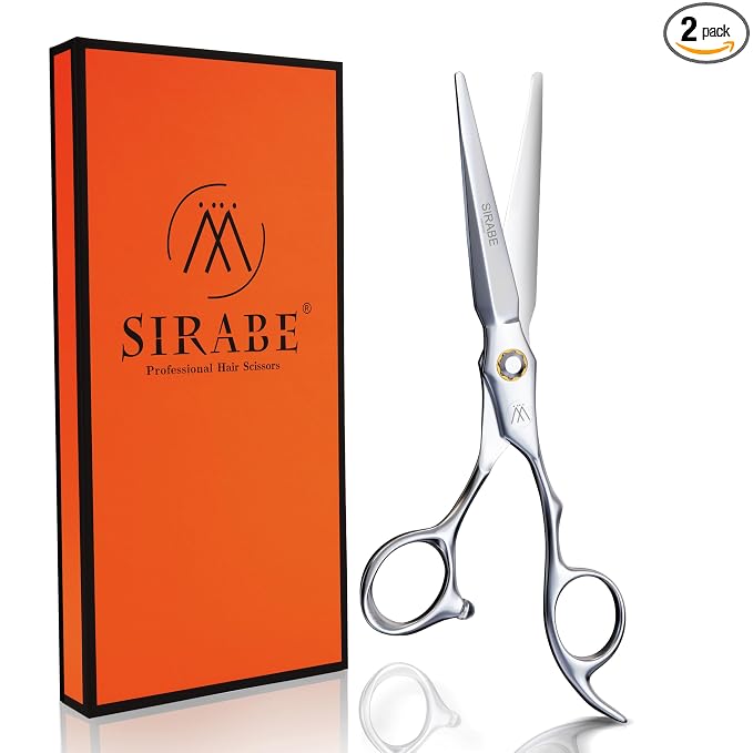 Sirabe HIGH-END 6.3" Professional Hair Cutting Scissors Shears - Ultra Sharp Blades for Precise Cutting - Barber Shears Haircut Scissors 440C Stainless Steel for Salon Hairstyling & Home Hairdressing