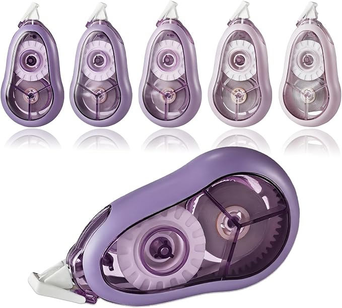 White Correction Tape, 5 Pack, 65.62 Feet Correction Tape for School and Office, School & Office Supplies, (Purple)