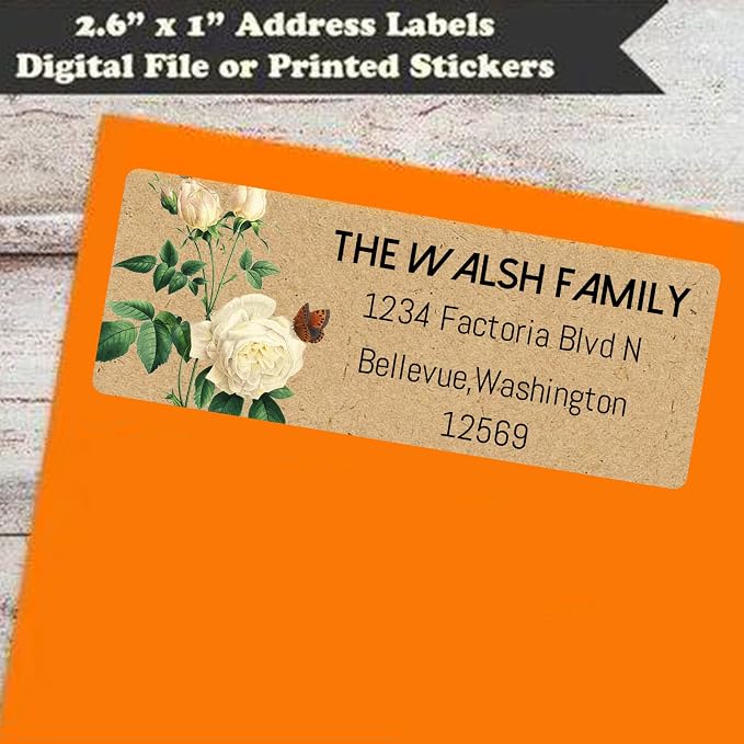LINMAGCO Personalized Return Address Labels Gold 500 Pcs Mail Labels for Envelopes Weddings Self Adhesive Rectangle Elegant Name Stickers……