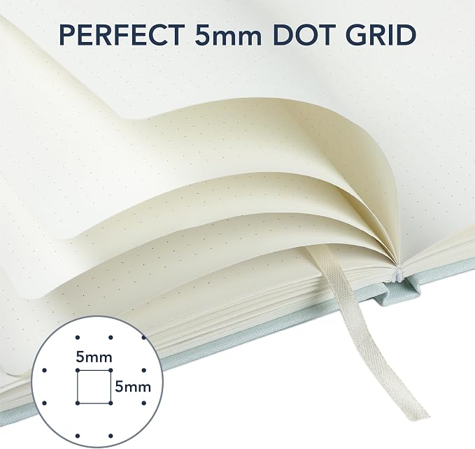 Mr. Pen- Dotted Journal Notebook, A5 Medium Size (5.7"x8.4") | 160 Pages (80 Sheets), Fabric Hardcover, 100 GSM Thick Paper, Bullet Dotted Journal for Planning, Tracking