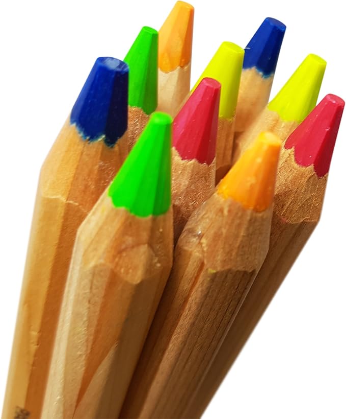 LYRA dry highlighters pencils bible safe and office supplies, unlacquered Neon highlighter colored pencils, 5 brilliant color set
