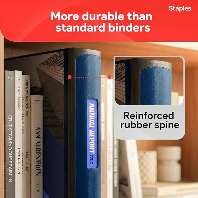 Staples Better Binder 2-Inch 3-Ring Binder, Blue – Heavy-Duty Binder for School & Office Organization