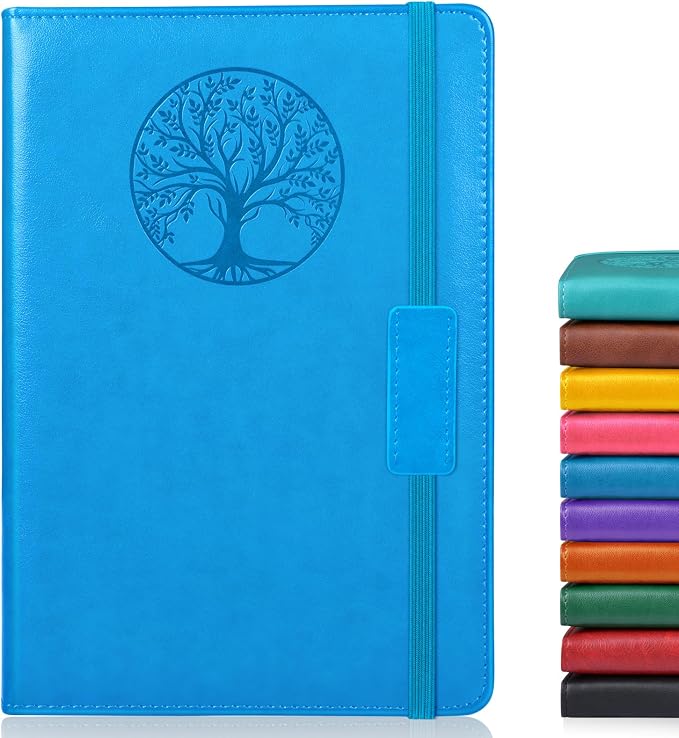 Biuwory Leather Journal Notebook,256 Thick Lined Pages,Hardcover 5.7"×8.3" | Vintage Journal for Women Men,Work,School,Business,Travel Diary,Note taking,College Ruled Writing,Daily Journaling Notebook