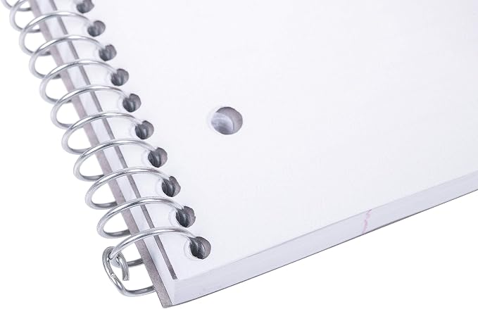 Mintra Office Durable Spiral Notebooks, 1 Subject, (White, College Ruled 12pk), 100 Sheets, Poly Pocket, Moisture Resistant Cover, School, Office, Business, Professional