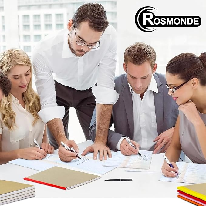 Rosmonde Bulk Kraft Journals, A5, 50 Pack, College Ruled, 120 Pages | Bulk Composition Notebooks Lined, College Ruled, 8 x 5.7, 60 Sheets, No-Bleed Paper, Kraft Composition Notebook for School