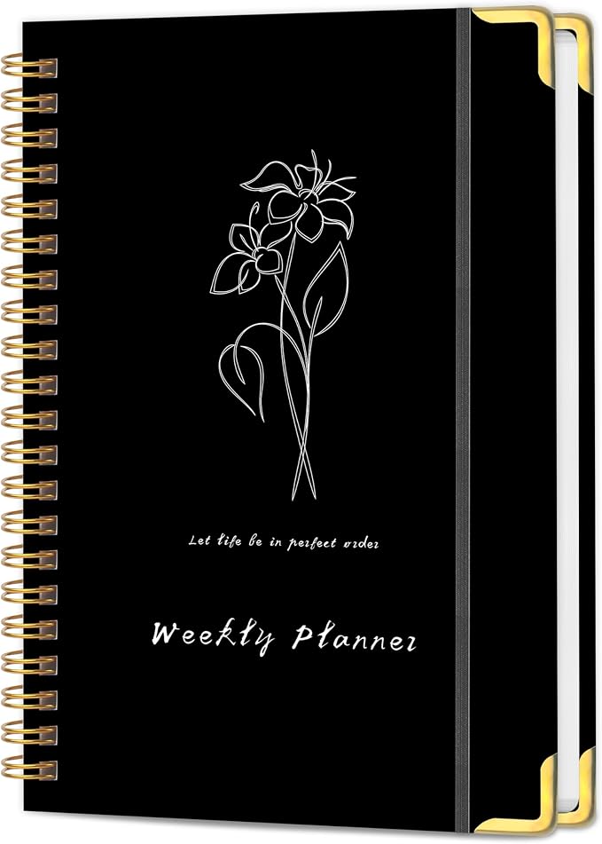 Undated Weekly Planner with To-Do List & Habit Tracker, 6" x 8" | 52-Week, 2-Page Weekly Spreads, No-Bleed Paper, Smooth Writing, Inner Pocket, Metal Corner Protector, Elastic Closure