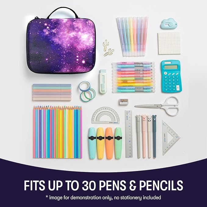 ZIPIT Jumbo Pencil Case for Girls, Cute Large Capacity Pencil Box, Purple