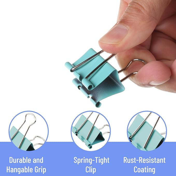 Mr. Pen- Binder Clips, 1.25 inch, 25 Pack | Colored Colored Binder Paper Clips Medium Size, Paper Clamps for Office Supplies, Home, School, Business, Document Organizing
