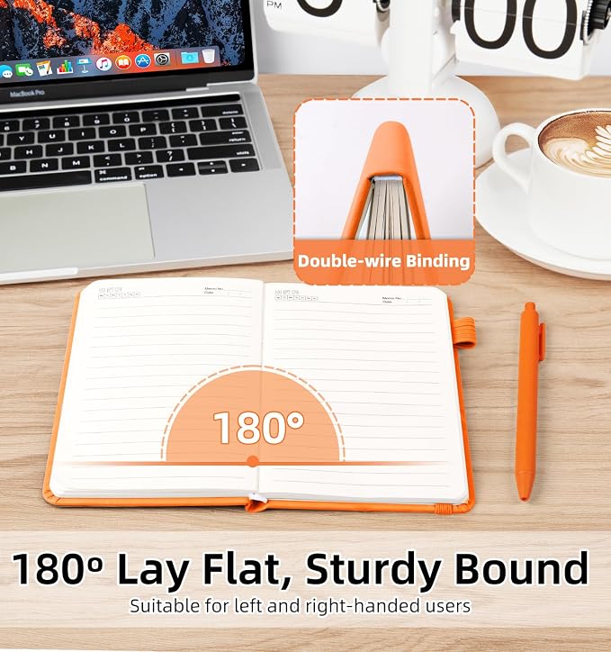 3 Pack Pocket Journaling Notebooks, A6 Small Notebook For Note Taking Journaling Notebooks Journals For Writing Mini Note Pads With Pen Holder 120 Pages 100 GSM Thick Paper(Orange, Yellow, Mint)