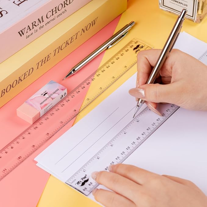 Mr. Pen- Plastic Rulers, 12 Inch, 18 Pack, Easy-to-Read Markings | Scratch-Resistant Design, Durable Clear Ruler for Crafting Office & School, School Supplies, Transparent Bulk Rulers
