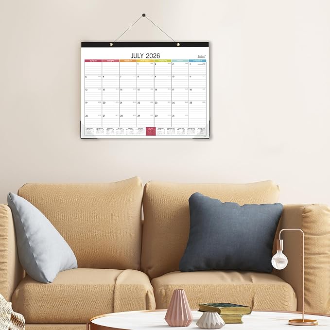2026-2027 Desk Calendar - Desk Calendar 2026-2027, 14.8" x 11.4", Jul. 2026 - Dec. 2027, 18 Months Calendar, Large Ruled Blocks, Tear Off, Corner Protectors, Desk/Wall Calendar for Planning and Organizing