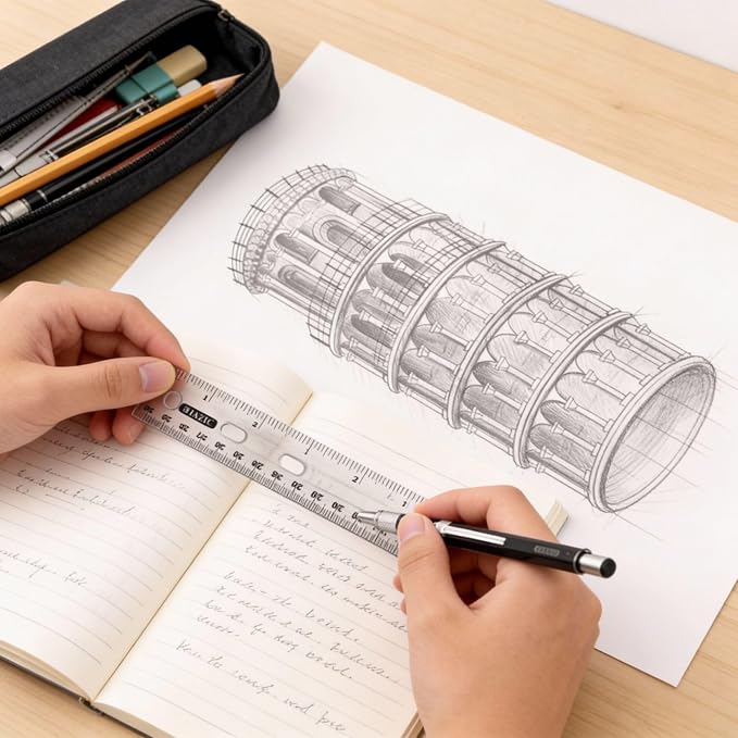 BAZIC Products 12 in Clear Plastic Ruler, Inch & Metric (30 cm), 4-Pack | clear inch and centimeter marks for measuring and drawing straight lines