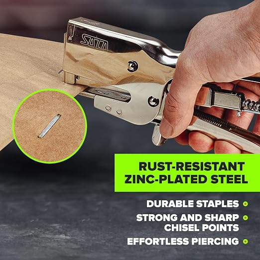 IDL Packaging Heavy Duty Staples for Plier HSP-12 - 7/16" x 1/12" x 0.04" (1 Box, 5000 pcs) - Non-Rusting, Durable Industrial Staples - Zinc-Plated Steel