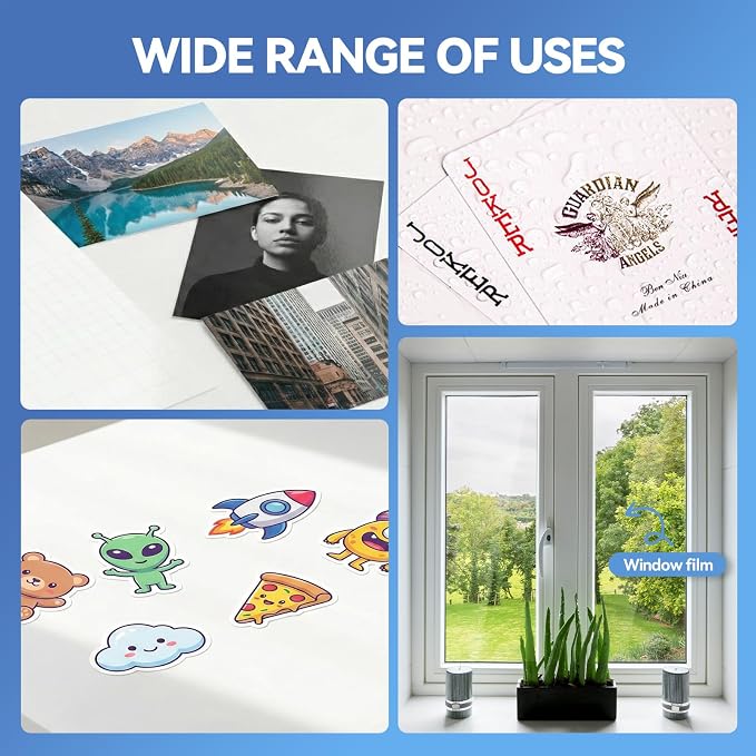 36 Sheets Transparent Laminate Sheets Self Adhesive Laminating Sheets | 8.5x11 inch Waterproof Cold Lamination Sheets Vinyl Overlay Film for Sticker Paper, Cricut Crafts, Photo -100% Clear