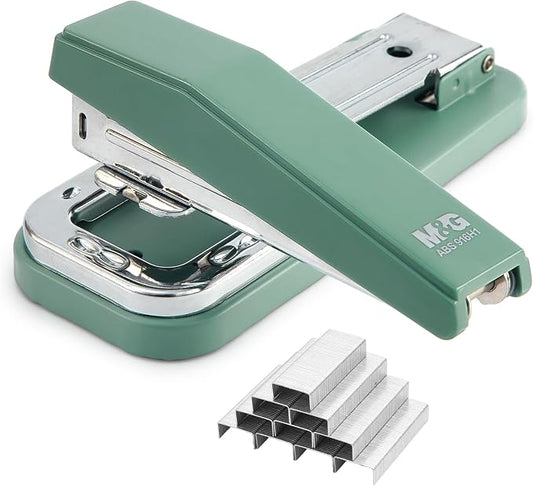 M&G Desktop Stapler Swing-Arm Stapler with 50 Sheet Capacity, 180 Rotation Design, Swivel Stapler with 1000 Staples for Booklet Binding, Durable Staplers for Office School Home (Green)