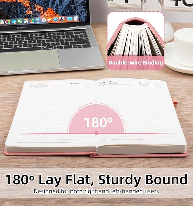 Lined Journal Notebook 365 Pages, B5 Leather Journals for Writing Women & Men, Hardcover Notebook with 100GSM Thick Paper, Daily Journal Notebook for Travel, Work, School, Note Taking, College Ruled