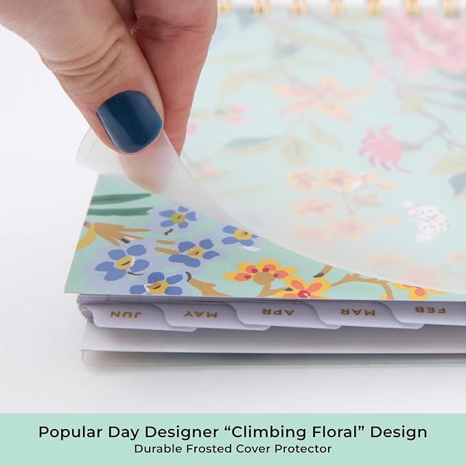 Blue Sky 2026-2027 Weekly & Monthly Academic Planner, 5.9"x8.6" Floral Mint | July 2026 - June 2027, Flexible Cover, Laminated Tabs, Storage Pocket, Academic Year, Day Designer