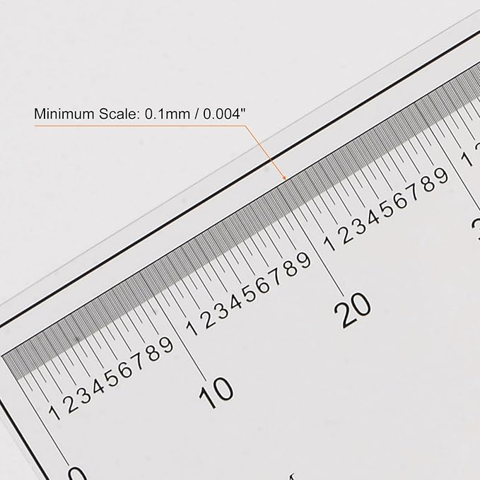 HARFINGTON Film Flexible Ruler 120cm 0.1mm Scale with R Angle & Width Lines PET Plastic Folding Straight Ruler Calibration Soft Ruler Measuring Tool for Factory, Transparent
