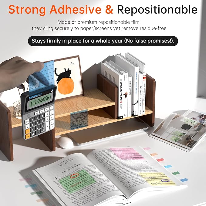 3x3inch Transparent Sticky Notes with Lines, MEIGAONE 7 Pack Lined Sticky Notes Super Strong Adhesion, Waterproof Clear Sticky Note for Study, Book,Office,School Supplies