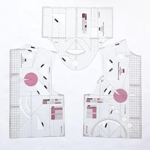 Fashion Design Sewing Ruler Set for Women's Blouse, School Student Apparel Drawing Template, Teaching Prototype Ruler