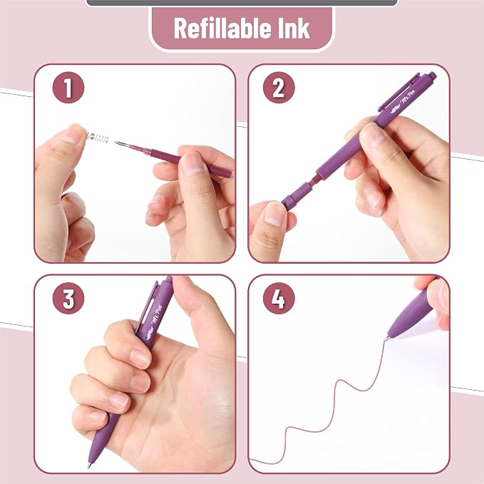 Mr. Pen- Retractable Gel Pens, 22 Pack, Vintage Ink, Fine Point 0.7mm | Fast Dry, Smooth Writing, Cute Pens for Drawing, Writing Planner and School Supplies