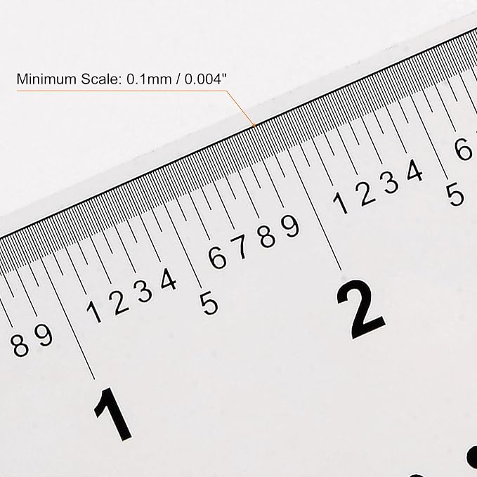 HARFINGTON Film Flexible 4 Inch 0.1mm Scale PET Plastic Folding Straight Ruler Calibration Soft Ruler Measuring Tool for Factory, Transparent