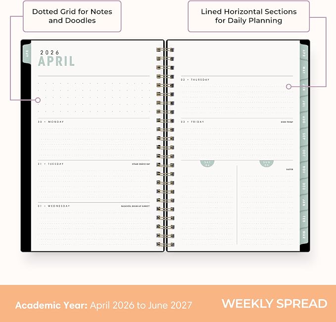 Blue Sky 2026-2027 Weekly & Monthly Academic Planner, 5"x8", Rainbow City | 15-Month, April 2026 - June 2027, Flexible Cover With Zip Pouch, Wirebound, Tabs, Storage Pocket, Academic Year, Brook Gossen